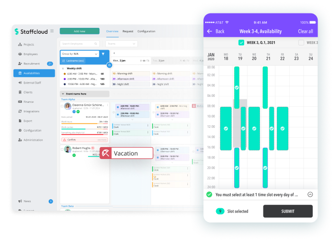 Vérifiez la disponibilité pour les horaires fixes